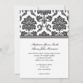Invitation de Mariage damassé noir et blanc (Devant)