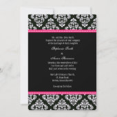 Invitation de Mariage damassé noir et blanc (Devant)