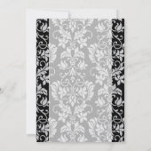 Invitation de Mariage damassé noir et gris (Dos)