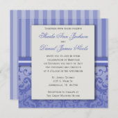 Invitation de Mariage damassé pourpre (Devant / Derrière)