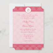 Invitation de Mariage damassé rose (Dos)