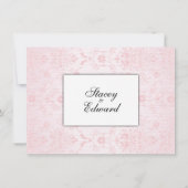 Invitation de Mariage damassé rose (Dos)