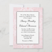 Invitation de Mariage damassé rose (Devant)