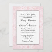Invitation de Mariage damassé rose (Devant)