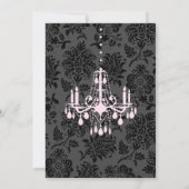 Invitation de Mariage damassé (rose) (Dos)