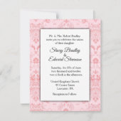 Invitation de Mariage damassé rose (Devant)