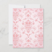 Invitation de Mariage damassé rose (Dos)