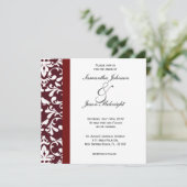 invitation de mariage damassé rouge foncé (Debout devant)