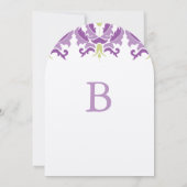 Invitation de Mariage damassé violet et vert (Dos)
