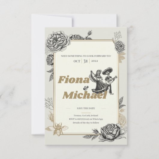 Invitation de mariage Dancing Calaveras (Devant)