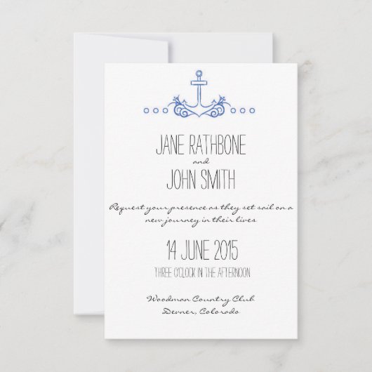 Invitation de mariage d'Ancre (Devant)