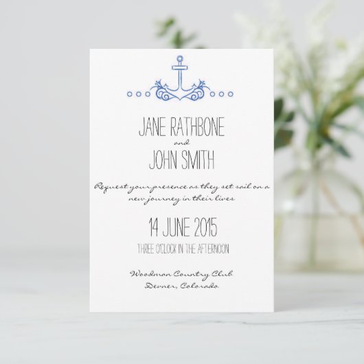 Invitation de mariage d'Ancre (Debout devant)