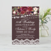 Invitation de mariage d'anniversaire de mariage fl (Debout devant)