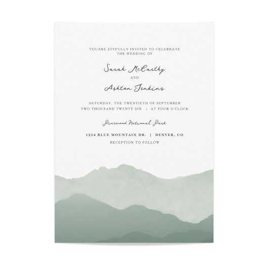 Invitation de mariage dans la chaîne de montagnes