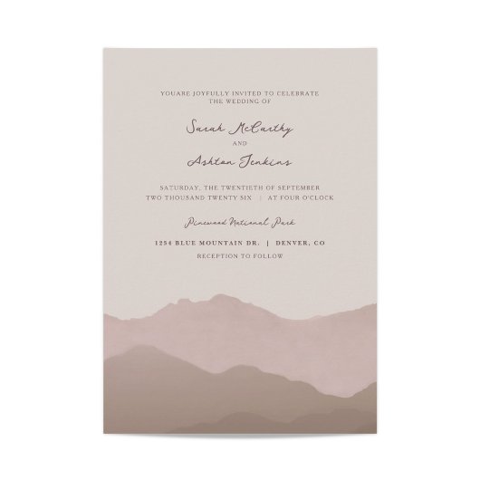 Invitation de mariage dans la chaîne de montagnes
