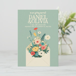 Invitation de mariage dans le jardin botanique fle