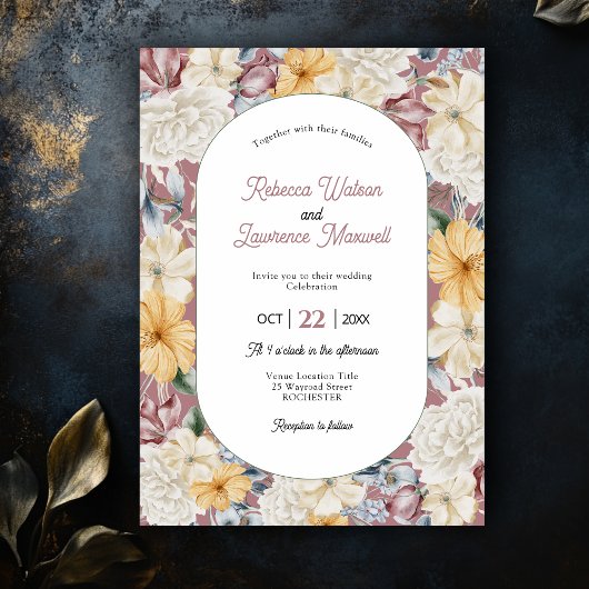 Invitation de mariage dans le jardin botanique jau