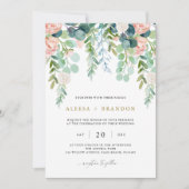 Invitation de mariage dans le jardin de Blush (Devant)