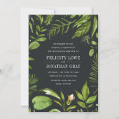 Invitation de mariage dans le jardin de minuit (Devant)