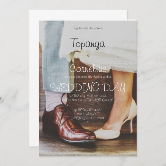 Invitation de mariage dansant (Devant / Derrière)