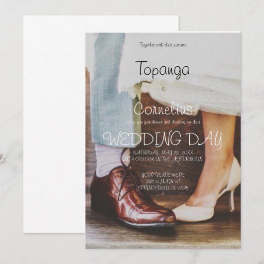 Invitation de mariage dansante (Devant / Derrière)