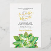 Invitation de Mariage d'aquarelle succulente (Recto)