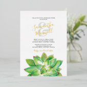 Invitation de Mariage d'aquarelle succulente (Debout devant)