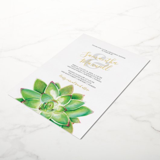 Invitation de Mariage d'aquarelle succulente (Rotation)