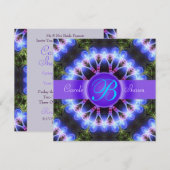 Invitation de mariage d'art fractal Fleur d'Amour (Devant / Derrière)