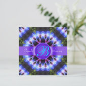 Invitation de mariage d'art fractal Fleur d'Amour (Debout devant)