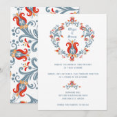 Invitation de mariage d'art populaire scandinave B (Devant / Derrière)