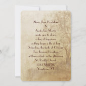 Invitation de mariage d'automne (Dos)