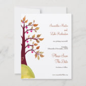 Invitation de mariage d'automne avec sculpture sur (Dos)