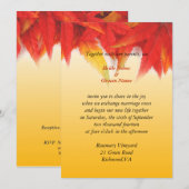 Invitation de mariage d'automne. Feuilles d'érable (Devant / Derrière)