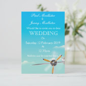Invitation de mariage d'avion vintage (Debout devant)