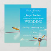 Invitation de mariage d'avion vintage (Devant / Derrière)