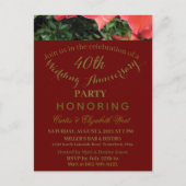Invitation de mariage de 40 ans Ruby Red (Devant)