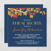 Invitation de Mariage de automne bleu de la Marine (Devant / Derrière)