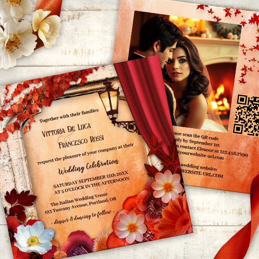 Invitation de Mariage de automne classique italien