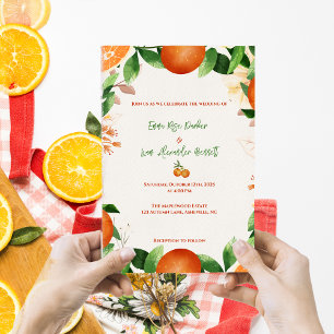 Invitation de Mariage de automne d'agrumes orange