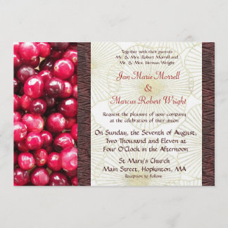 Invitation de mariage de automne de canneberge