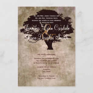 Invitation de mariage de automne de silhouette de