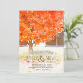 Invitation de mariage de automne du feuille (Debout devant)