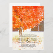 Invitation de mariage de automne du feuille (Devant / Derrière)