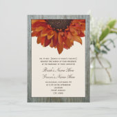 Invitation de mariage de automne - tournesol et (Debout devant)