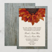 Invitation de mariage de automne - tournesol et (Devant / Derrière)
