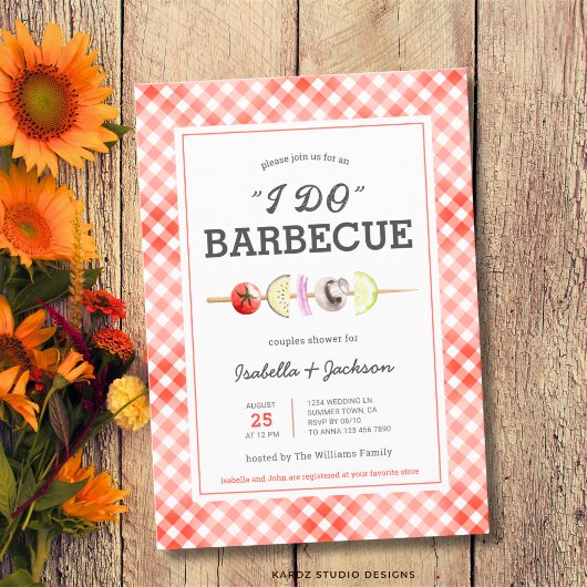 Invitation de mariage de barbecue à faire rouge