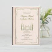 Invitation de mariage de bibliothèque livresque es (Debout devant)