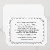 Invitation de mariage de billets encerclés en ébèn (Devant / Derrière)