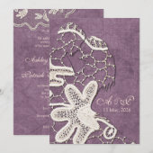 Invitation de mariage de Bride&Groom de dentelle (Devant / Derrière)